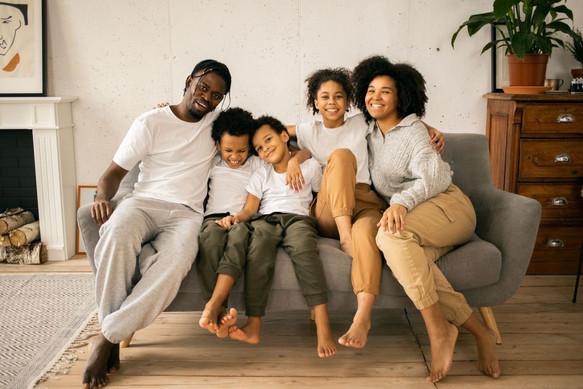 A family together at home
